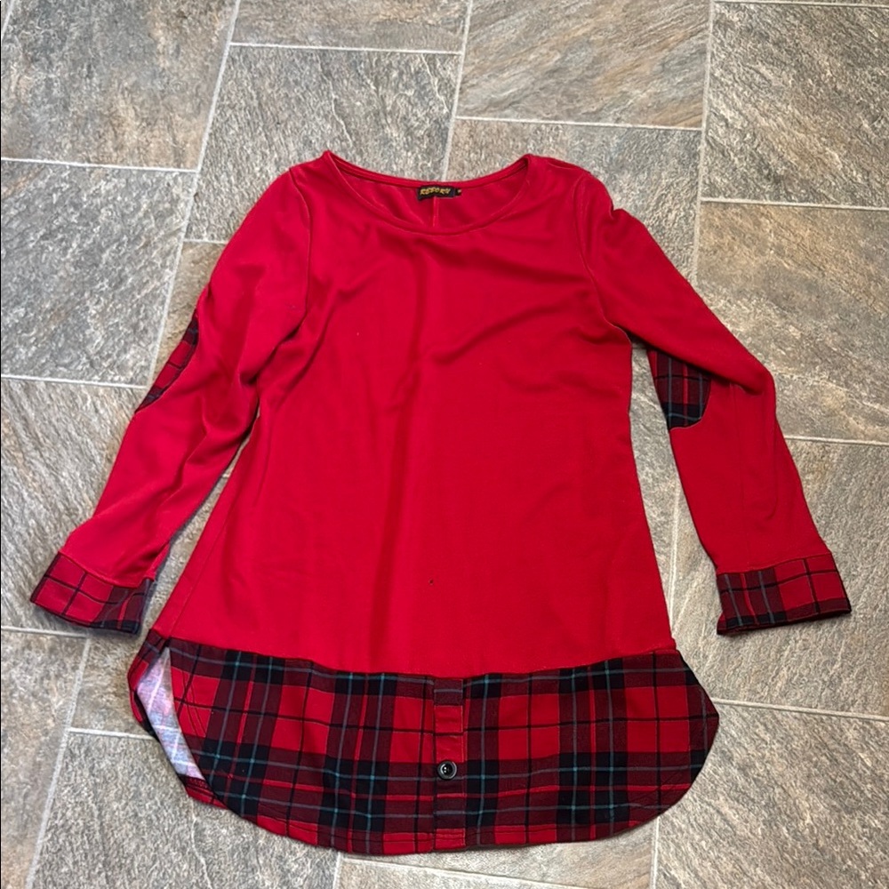 Reborn Red Plaid Long Sleeve Top
